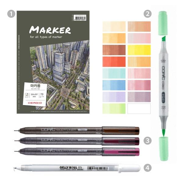 Draw Cute and Dreamy Anime Characters with Markers Illustration Anzy All-in-One Package (Class Kit + Acces) 