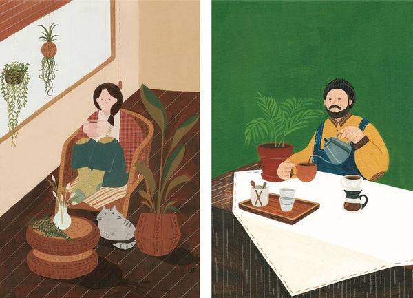 Simple and Cute Illustrations: Combining Gouache and Colored Pencils Illustration 아쌈 